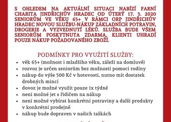 Farní charita Jindřichův Hradec nabízí dočasnou službu seniorům